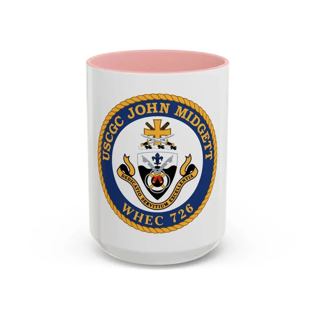 USCGC John Midgett WHEC 726 (U.S. Coast Guard) Accent Coffee Mug 15oz Pink - Go Mug Yourself