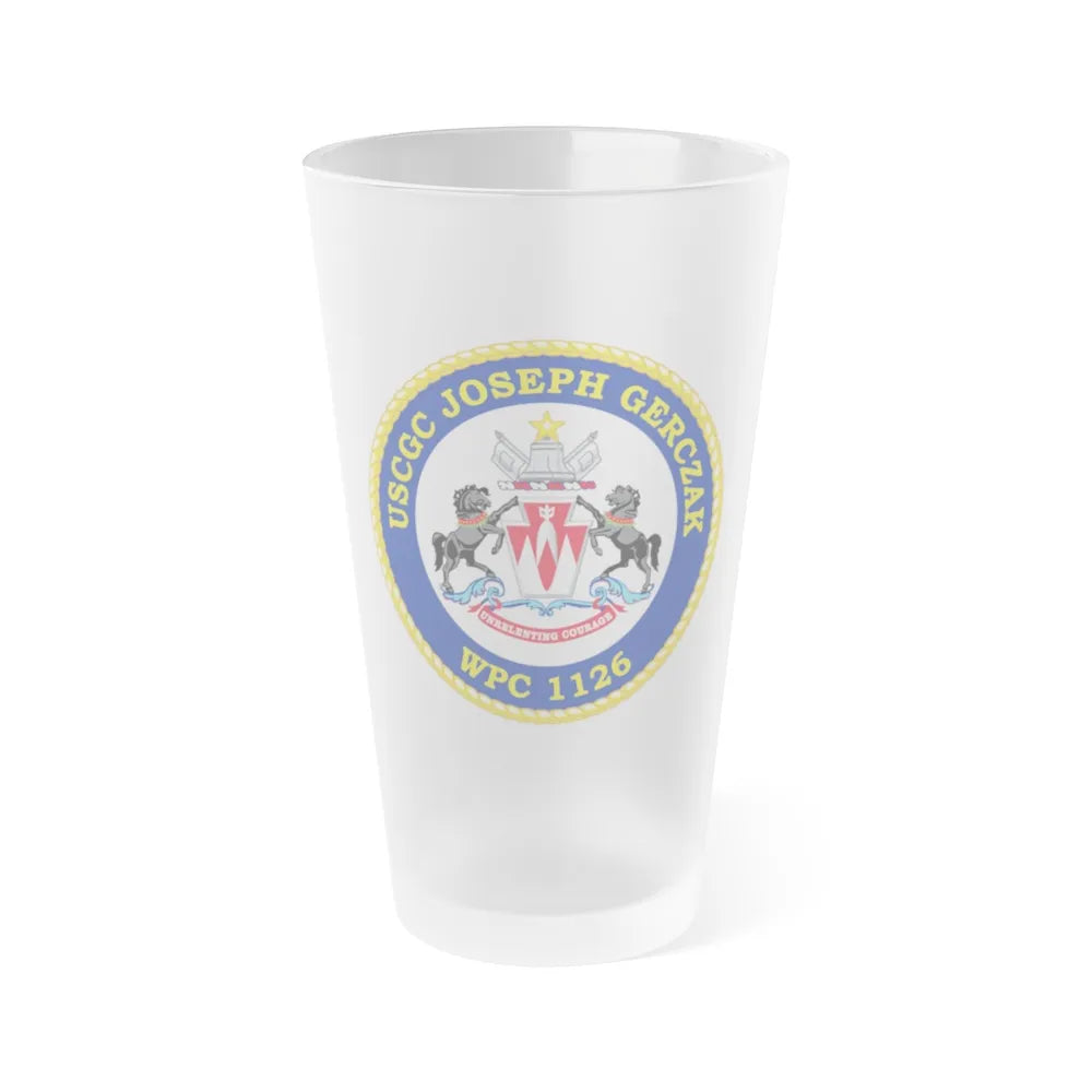 USCGC JOSEPH GERCZAK WPC 1126 (U.S. Coast Guard) Frosted Pint Glass 16oz-Go Mug Yourself