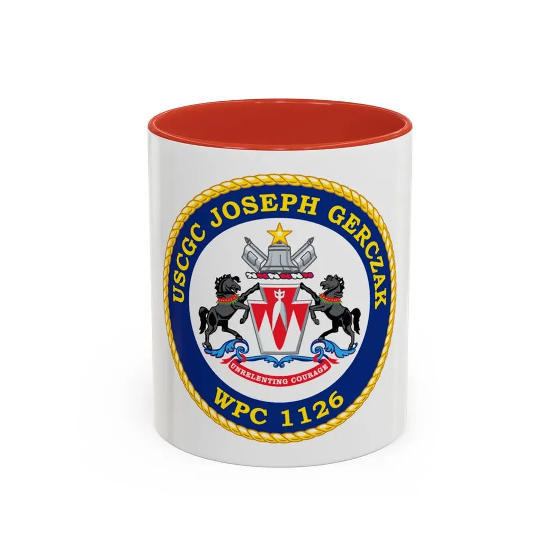 USCGC JOSEPH GERCZAK WPC 1126 (U.S. Coast Guard) Accent Coffee Mug 11oz Red - Go Mug Yourself