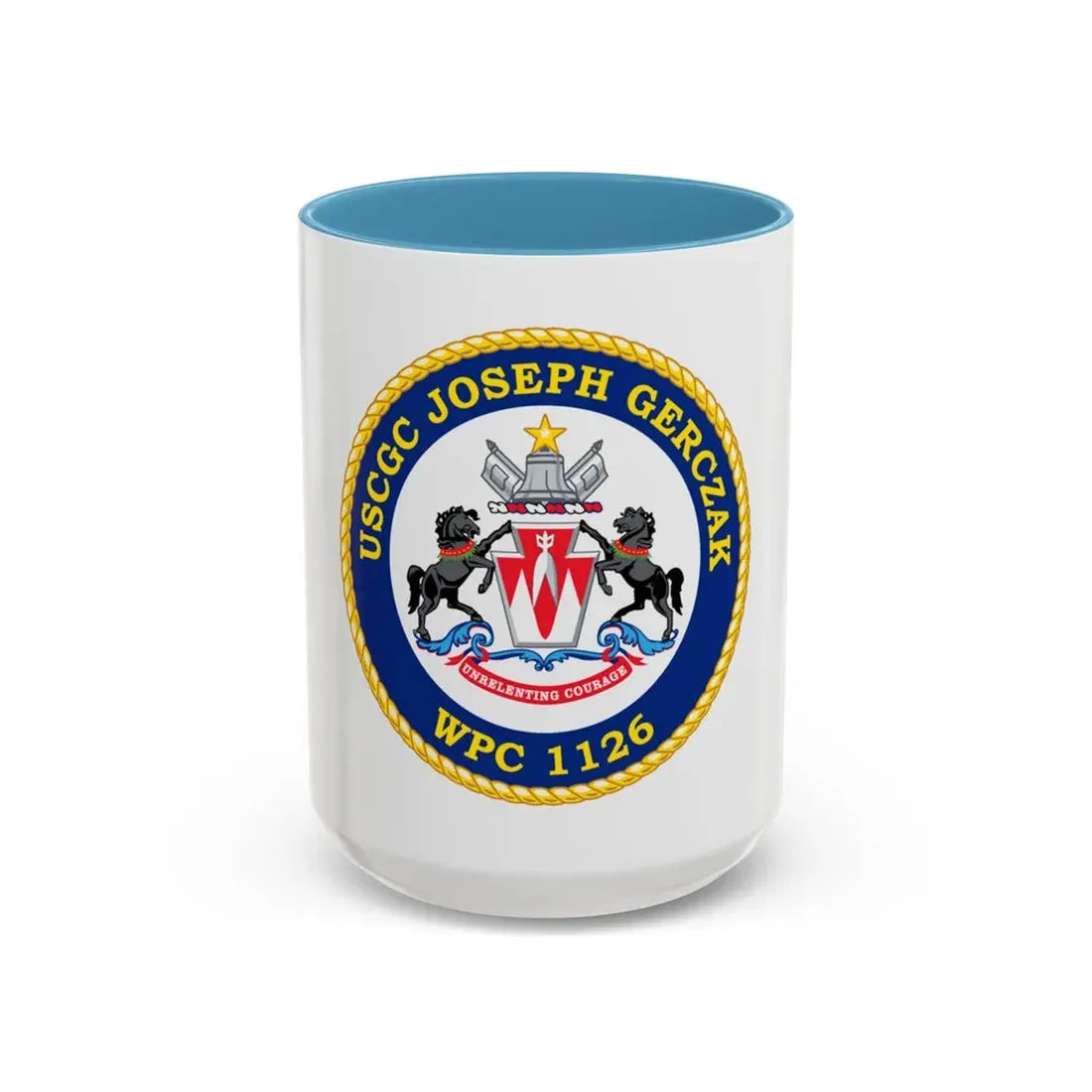 USCGC JOSEPH GERCZAK WPC 1126 (U.S. Coast Guard) Accent Coffee Mug 15oz Light Blue - Go Mug Yourself