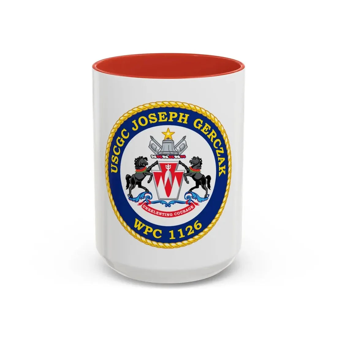 USCGC JOSEPH GERCZAK WPC 1126 (U.S. Coast Guard) Accent Coffee Mug 15oz Red - Go Mug Yourself