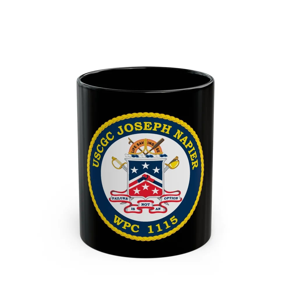 USCGC Joseph Napier WPC 115 (U.S. Coast Guard) Black Coffee Mug-11oz-Go Mug Yourself