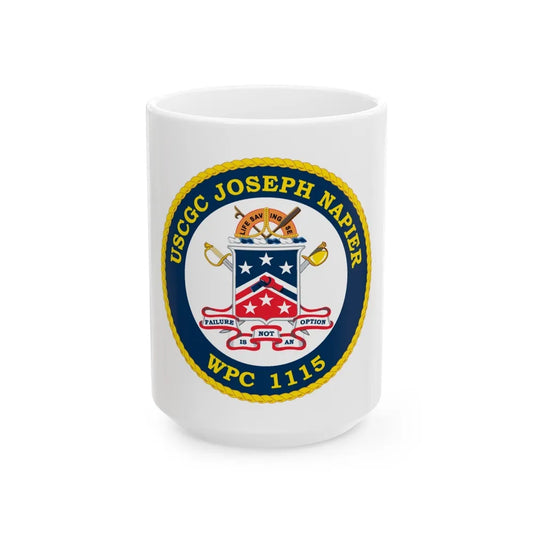 USCGC Joseph Napier WPC 115 (U.S. Coast Guard) White Coffee Mug-15oz-Go Mug Yourself