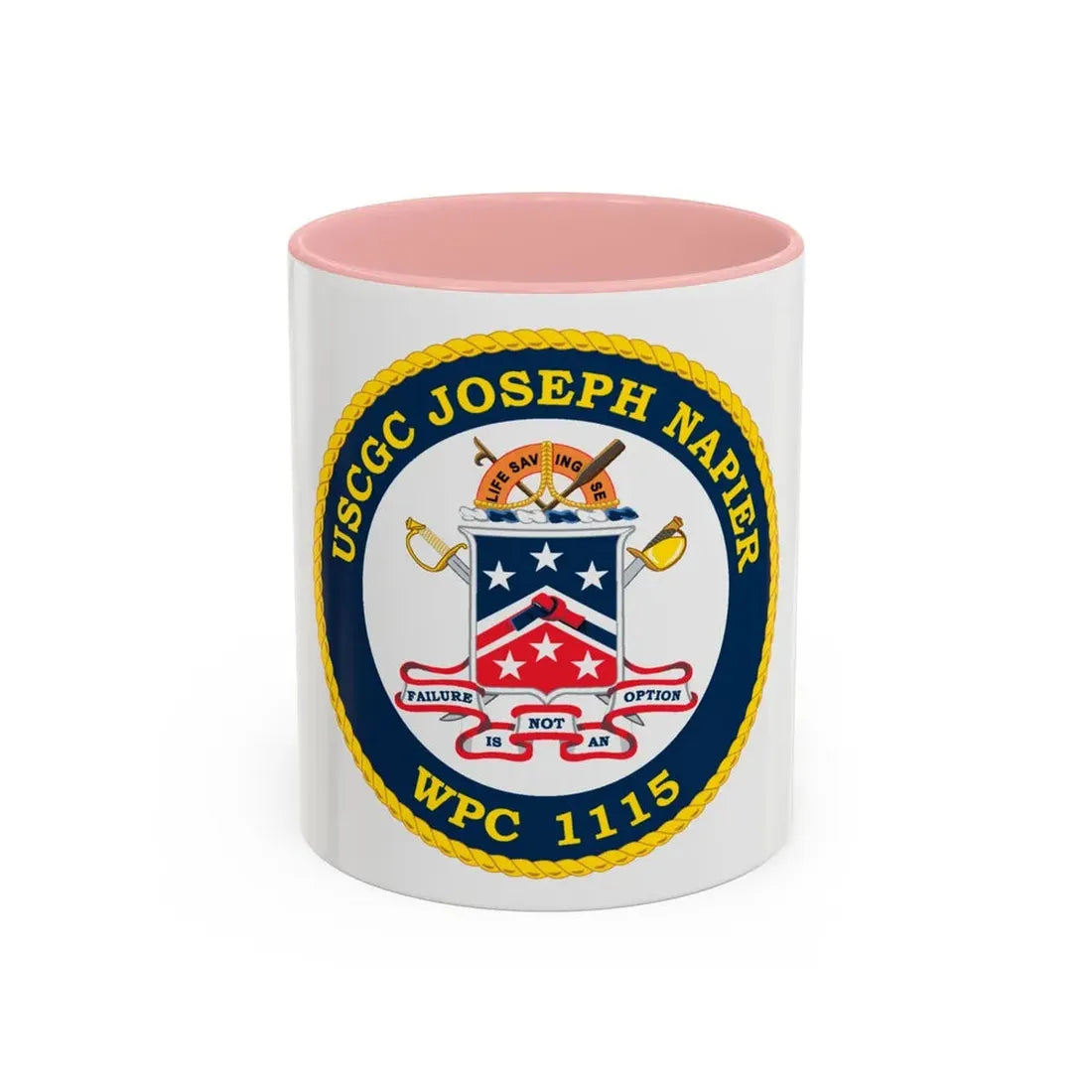 USCGC Joseph Napier WPC 115 (U.S. Coast Guard) Accent Coffee Mug 11oz Pink - Go Mug Yourself