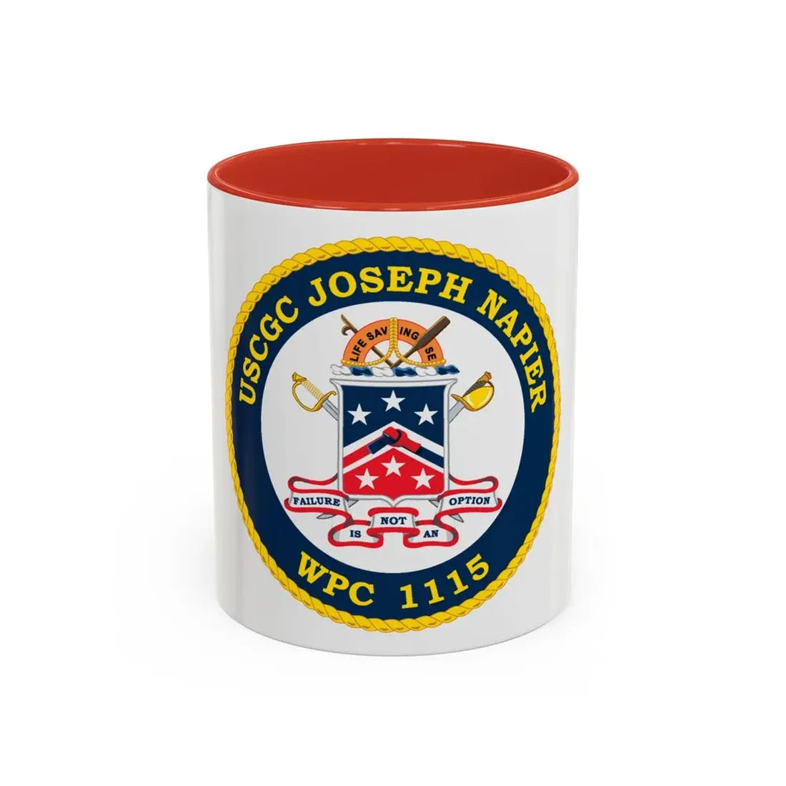 USCGC Joseph Napier WPC 115 (U.S. Coast Guard) Accent Coffee Mug 11oz Red - Go Mug Yourself
