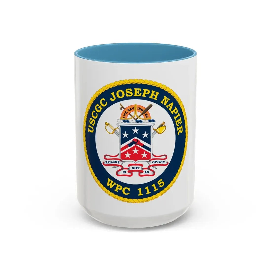 USCGC Joseph Napier WPC 115 (U.S. Coast Guard) Accent Coffee Mug 15oz Light Blue - Go Mug Yourself