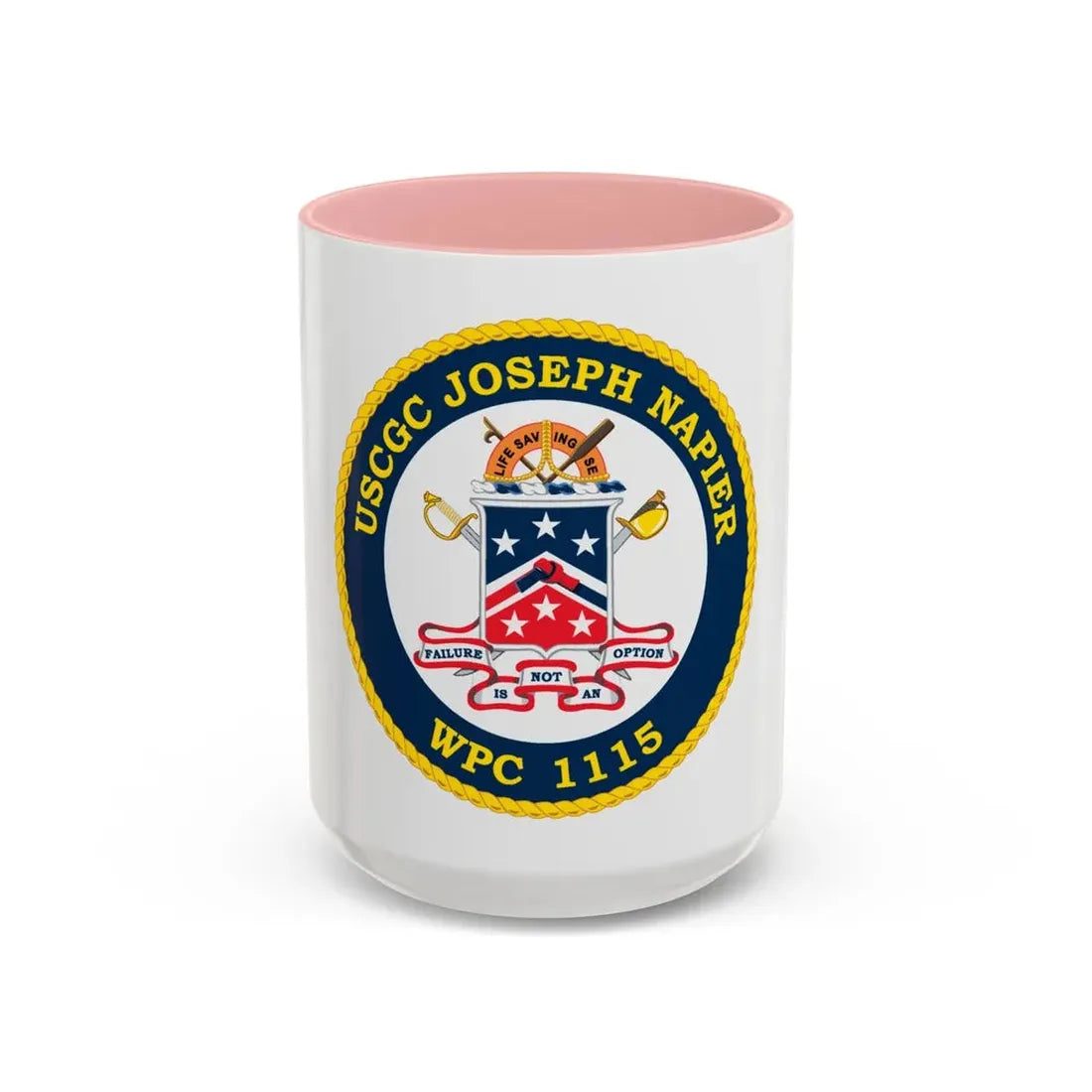 USCGC Joseph Napier WPC 115 (U.S. Coast Guard) Accent Coffee Mug 15oz Pink - Go Mug Yourself
