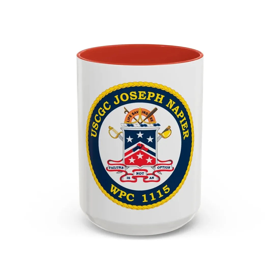 USCGC Joseph Napier WPC 115 (U.S. Coast Guard) Accent Coffee Mug 15oz Red - Go Mug Yourself