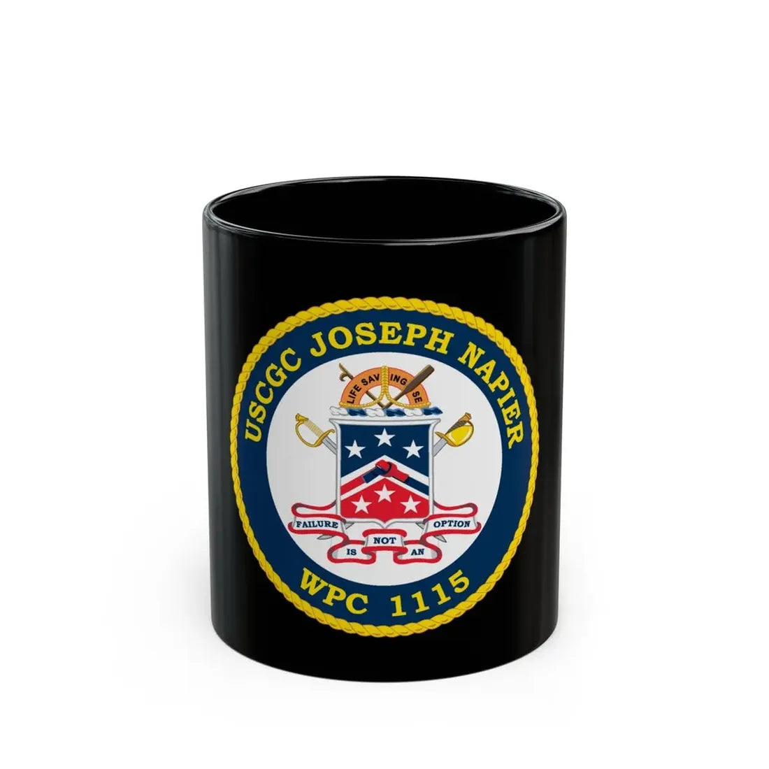 USCGC Joseph Napier WPC 115 (U.S. Coast Guard) Black Coffee Mug - Go Mug Yourself