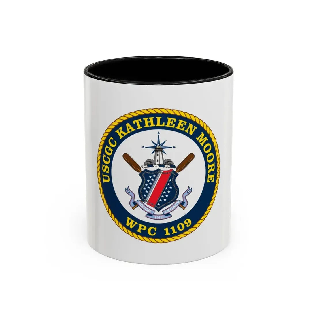 USCGC Kathleen Moore (U.S. Coast Guard) Accent Coffee Mug 11oz Black - Go Mug Yourself