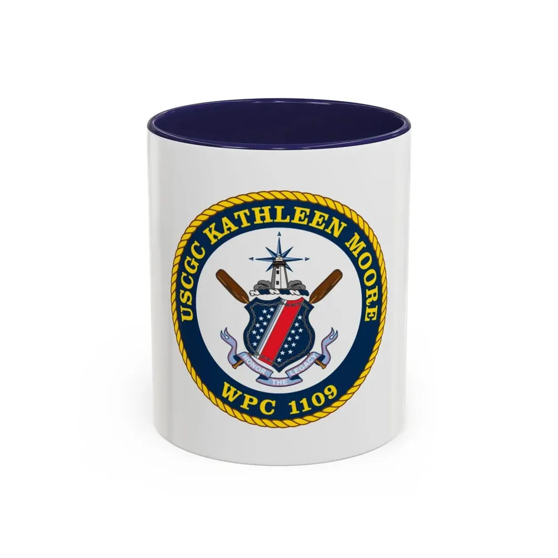 USCGC Kathleen Moore (U.S. Coast Guard) Accent Coffee Mug 11oz Navy - Go Mug Yourself