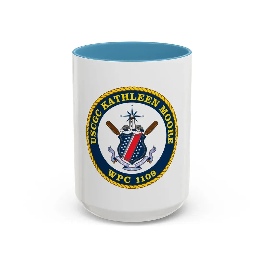 USCGC Kathleen Moore (U.S. Coast Guard) Accent Coffee Mug 15oz Light Blue - Go Mug Yourself