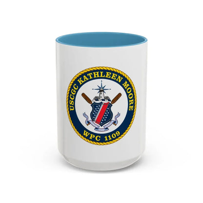 USCGC Kathleen Moore (U.S. Coast Guard) Accent Coffee Mug 15oz Light Blue - Go Mug Yourself