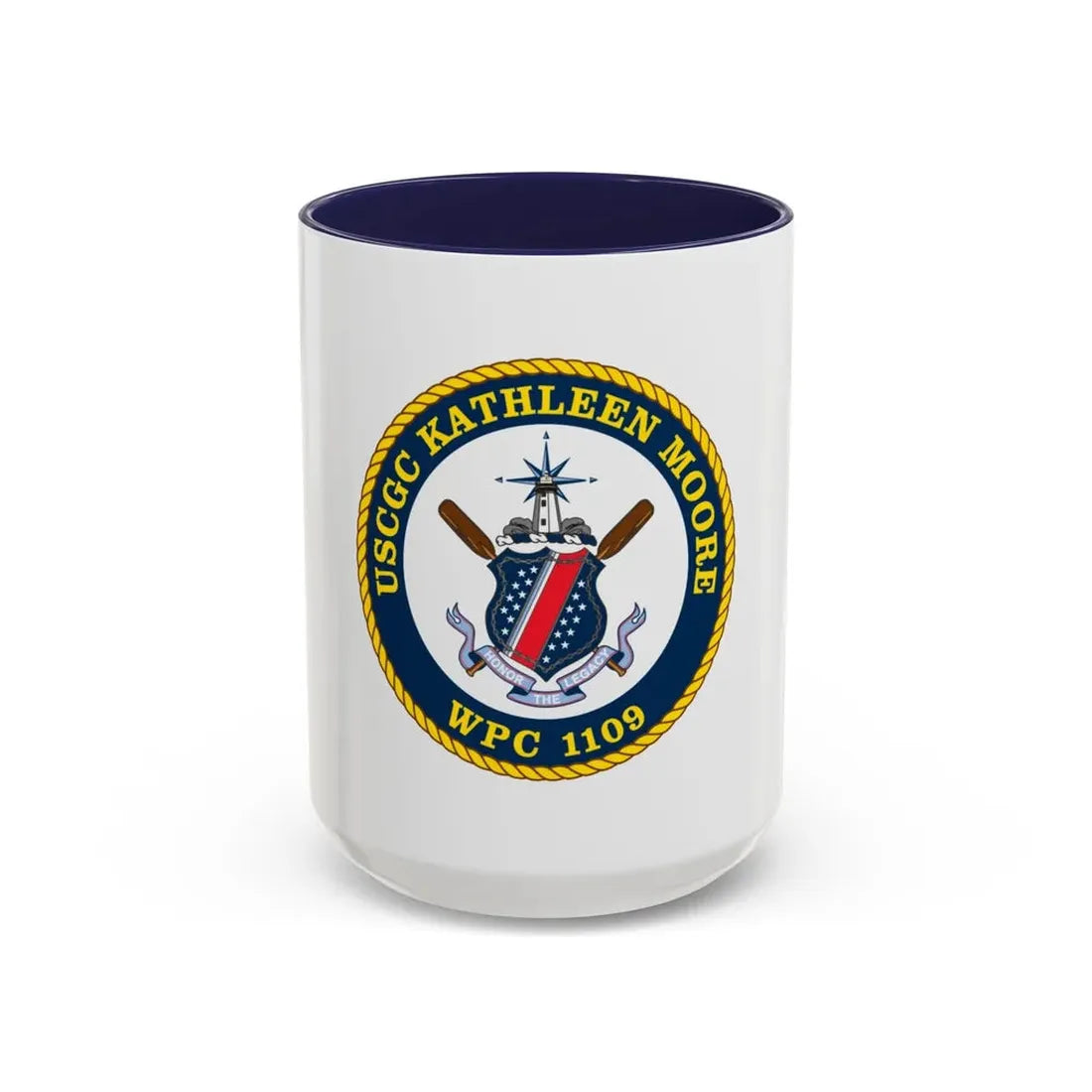 USCGC Kathleen Moore (U.S. Coast Guard) Accent Coffee Mug 15oz Navy - Go Mug Yourself