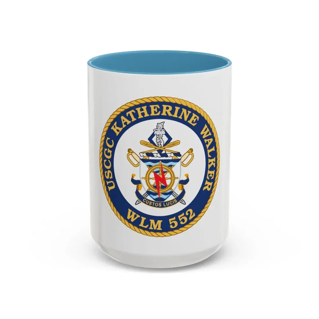 USCGC Kathrine Walker WLM 552 (U.S. Coast Guard) Accent Coffee Mug 15oz Light Blue - Go Mug Yourself