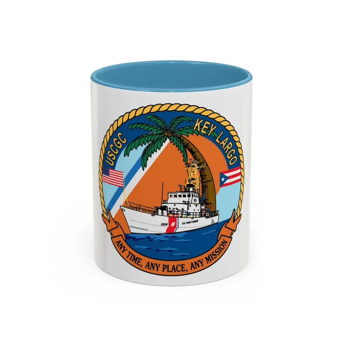 USCGC Key Largo WPB 1324 1 (U.S. Coast Guard) Accent Coffee Mug 11oz Light Blue - Go Mug Yourself