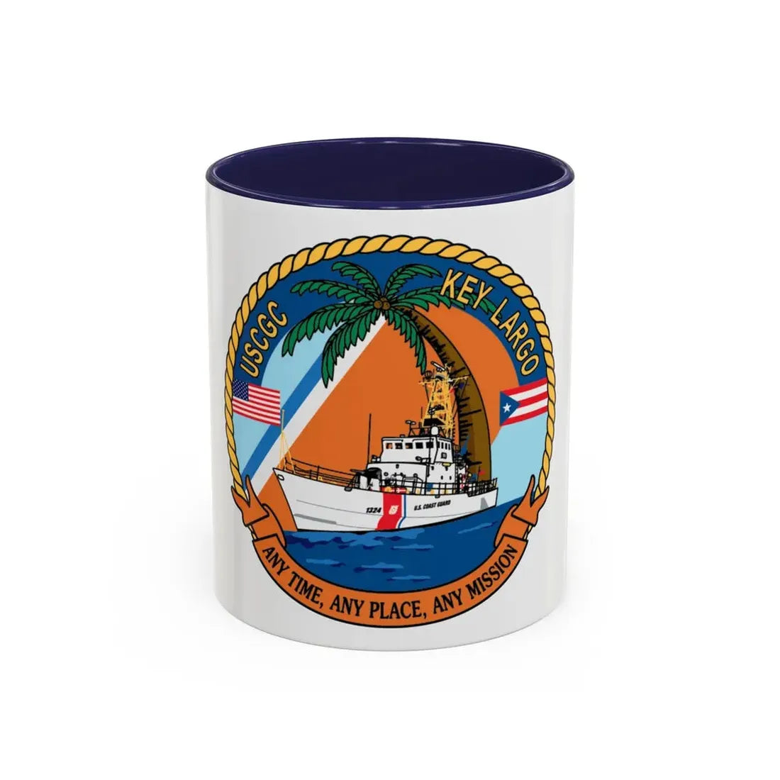 USCGC Key Largo WPB 1324 1 (U.S. Coast Guard) Accent Coffee Mug 11oz Navy - Go Mug Yourself
