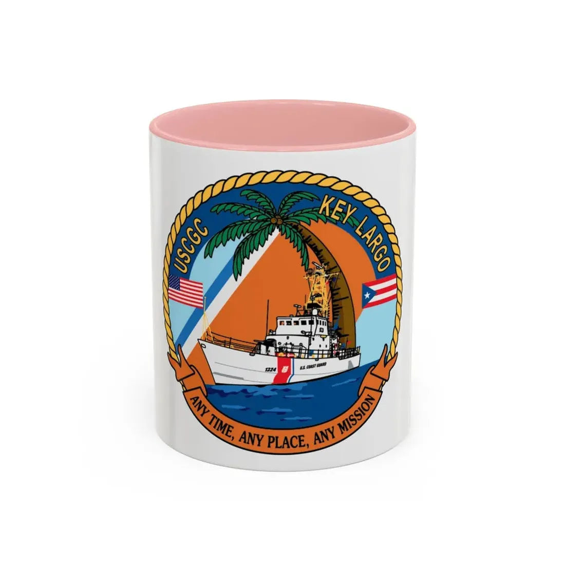 USCGC Key Largo WPB 1324 1 (U.S. Coast Guard) Accent Coffee Mug 11oz Pink - Go Mug Yourself