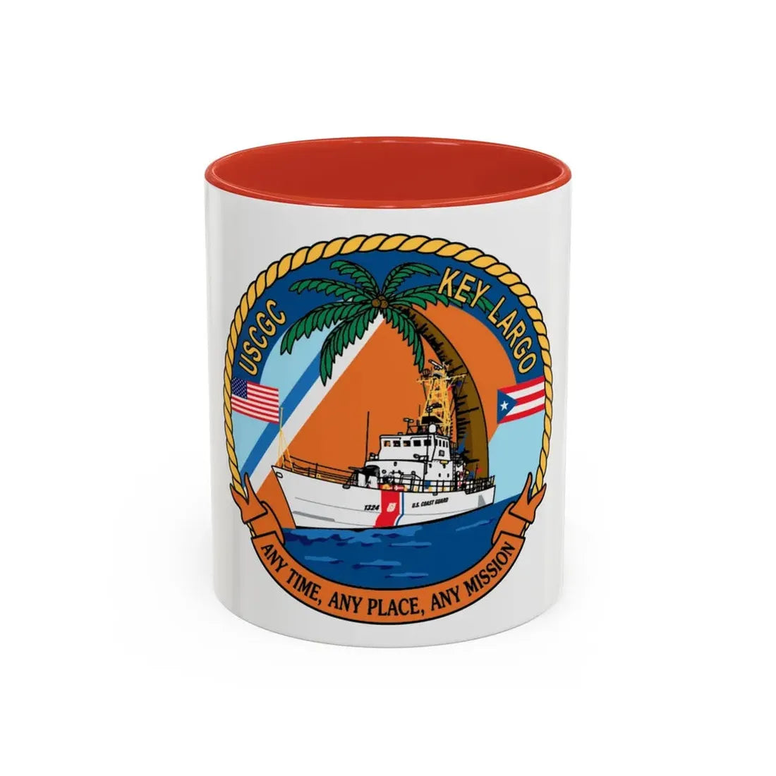 USCGC Key Largo WPB 1324 1 (U.S. Coast Guard) Accent Coffee Mug 11oz Red - Go Mug Yourself