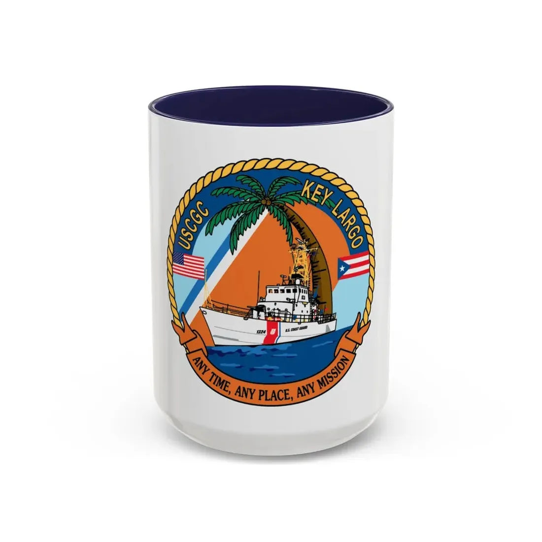 USCGC Key Largo WPB 1324 1 (U.S. Coast Guard) Accent Coffee Mug 15oz Navy - Go Mug Yourself