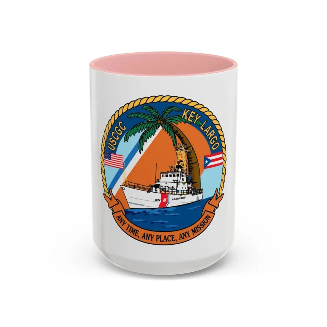 USCGC Key Largo WPB 1324 1 (U.S. Coast Guard) Accent Coffee Mug 15oz Pink - Go Mug Yourself