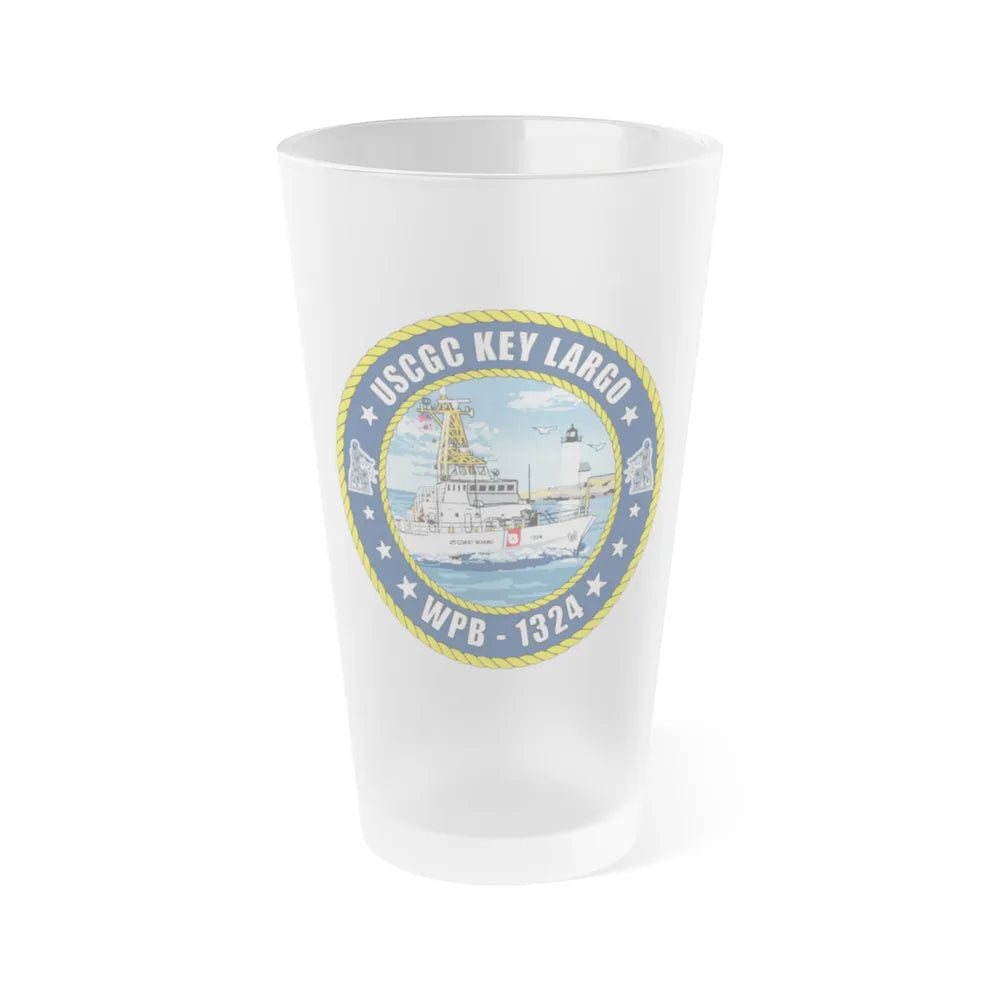 USCGC Key Largo WPB 1324 (U.S. Coast Guard) Frosted Pint Glass 16oz-Go Mug Yourself