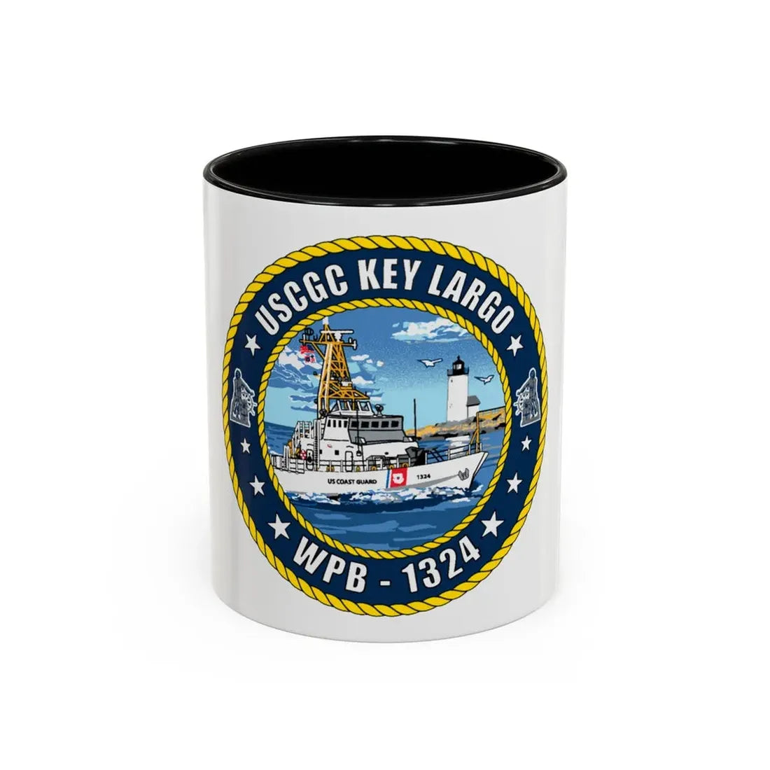 USCGC Key Largo WPB 1324 (U.S. Coast Guard) Accent Coffee Mug 11oz Black - Go Mug Yourself