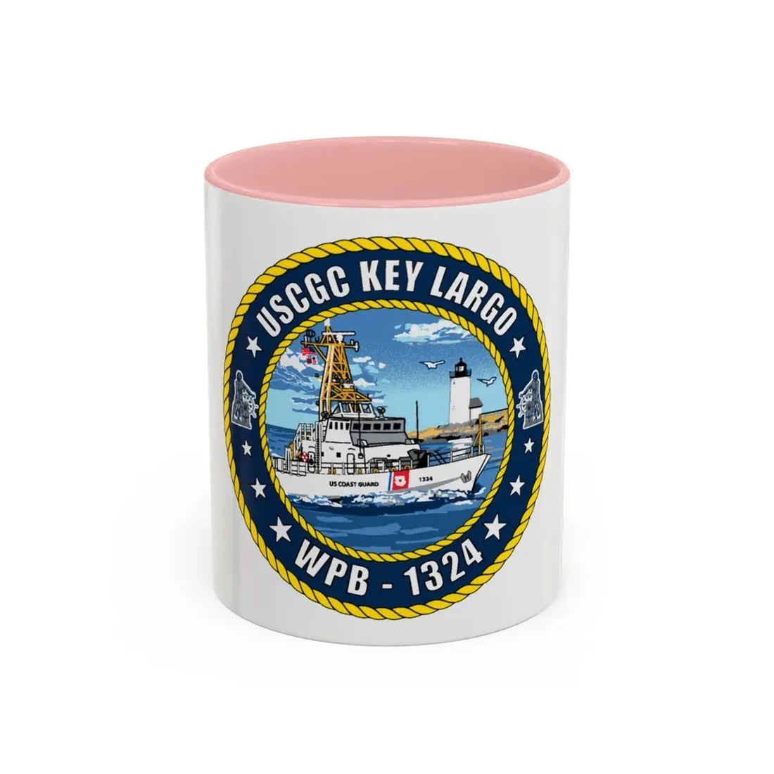 USCGC Key Largo WPB 1324 (U.S. Coast Guard) Accent Coffee Mug 11oz Pink - Go Mug Yourself