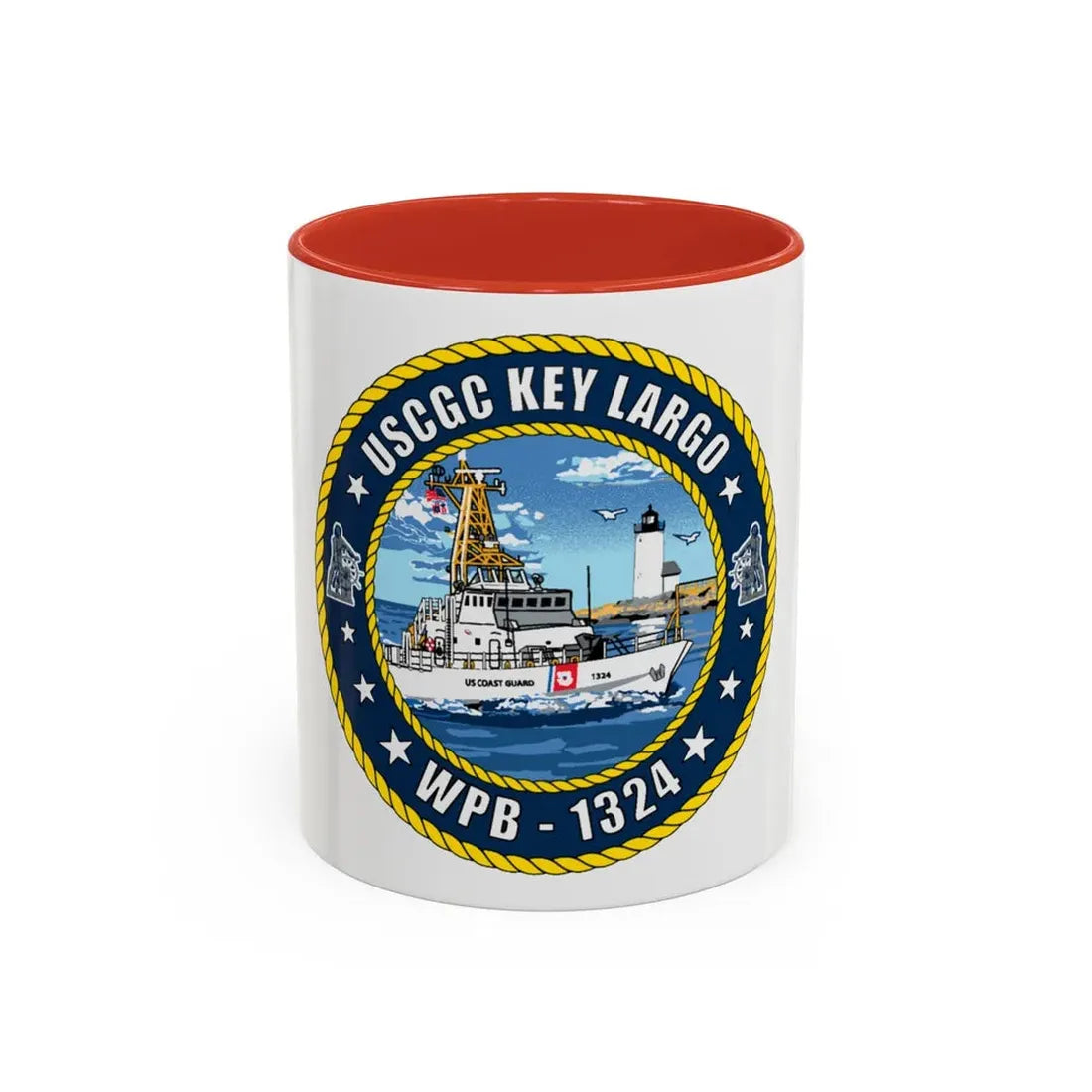 USCGC Key Largo WPB 1324 (U.S. Coast Guard) Accent Coffee Mug 11oz Red - Go Mug Yourself