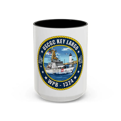 USCGC Key Largo WPB 1324 (U.S. Coast Guard) Accent Coffee Mug 15oz Black - Go Mug Yourself