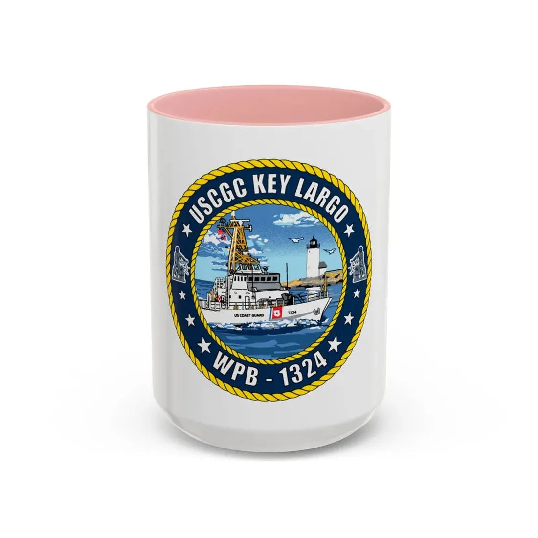 USCGC Key Largo WPB 1324 (U.S. Coast Guard) Accent Coffee Mug 15oz Pink - Go Mug Yourself