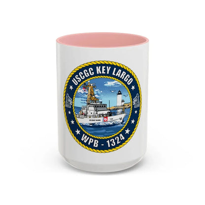 USCGC Key Largo WPB 1324 (U.S. Coast Guard) Accent Coffee Mug 15oz Pink - Go Mug Yourself