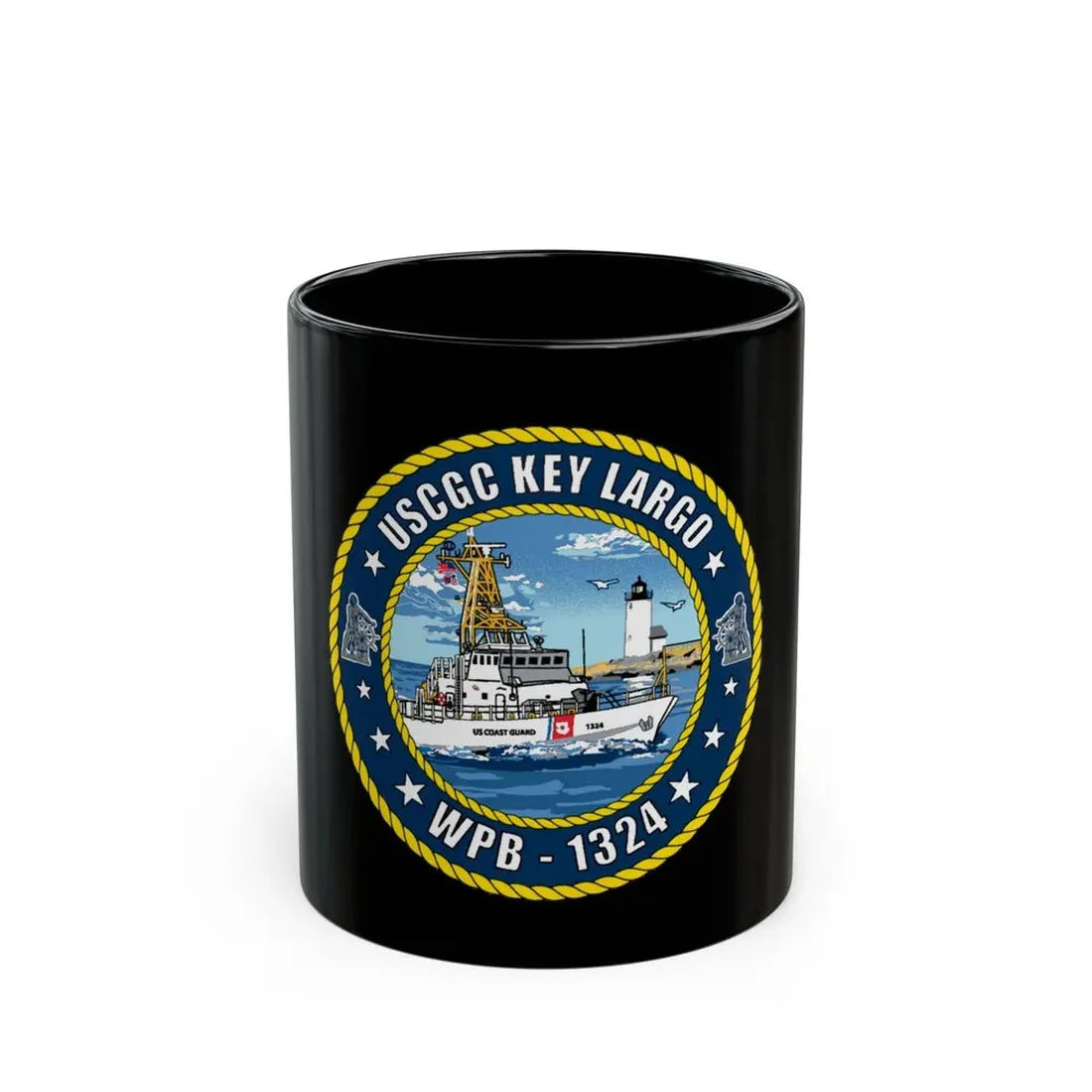 USCGC Key Largo WPB 1324 (U.S. Coast Guard) Black Coffee Mug 11oz - Go Mug Yourself
