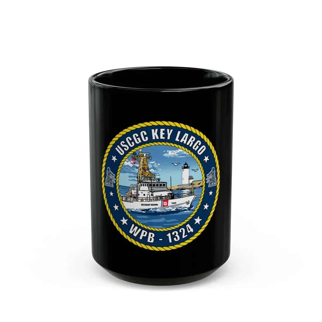 USCGC Key Largo WPB 1324 (U.S. Coast Guard) Black Coffee Mug 15oz - Go Mug Yourself