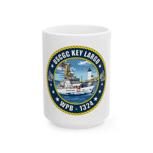 USCGC Key Largo WPB 1324 (U.S. Coast Guard) White Coffee Mug 15oz - Go Mug Yourself