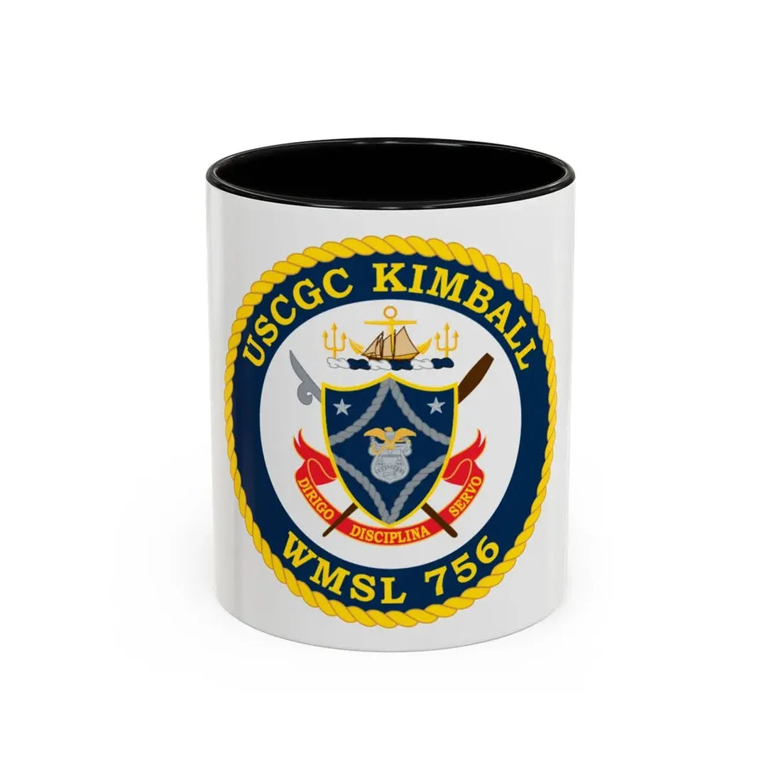 USCGC Kimball WMSL 756 (U.S. Coast Guard) Accent Coffee Mug 11oz Black - Go Mug Yourself