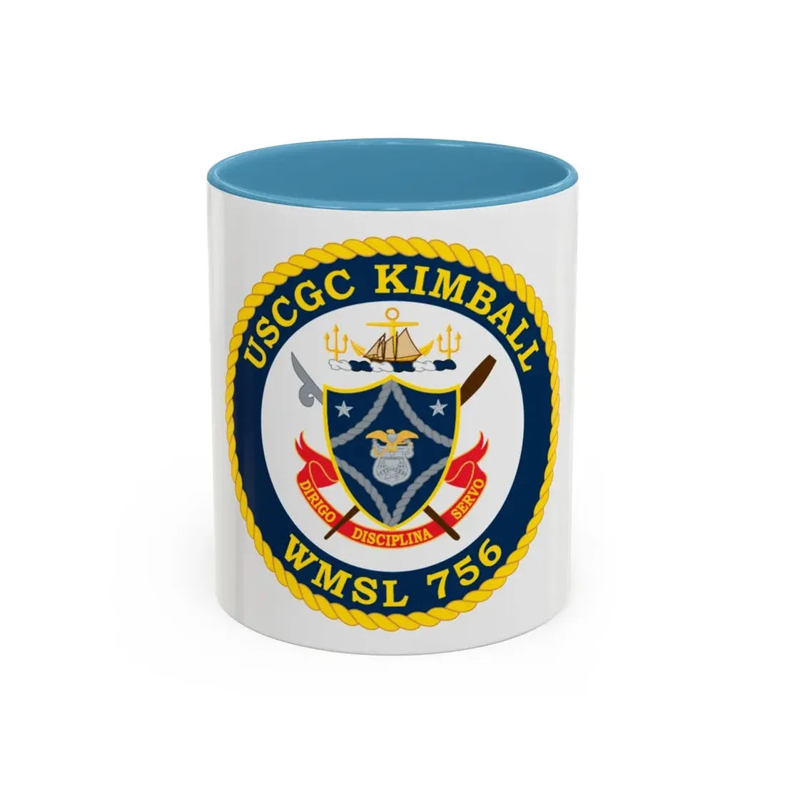 USCGC Kimball WMSL 756 (U.S. Coast Guard) Accent Coffee Mug 11oz Light Blue - Go Mug Yourself