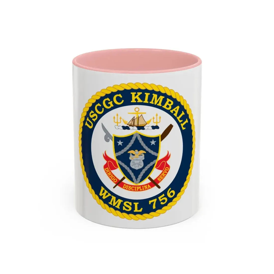 USCGC Kimball WMSL 756 (U.S. Coast Guard) Accent Coffee Mug 11oz Pink - Go Mug Yourself