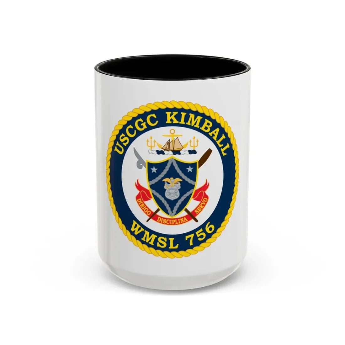 USCGC Kimball WMSL 756 (U.S. Coast Guard) Accent Coffee Mug 15oz Black - Go Mug Yourself