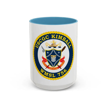 USCGC Kimball WMSL 756 (U.S. Coast Guard) Accent Coffee Mug 15oz Light Blue - Go Mug Yourself
