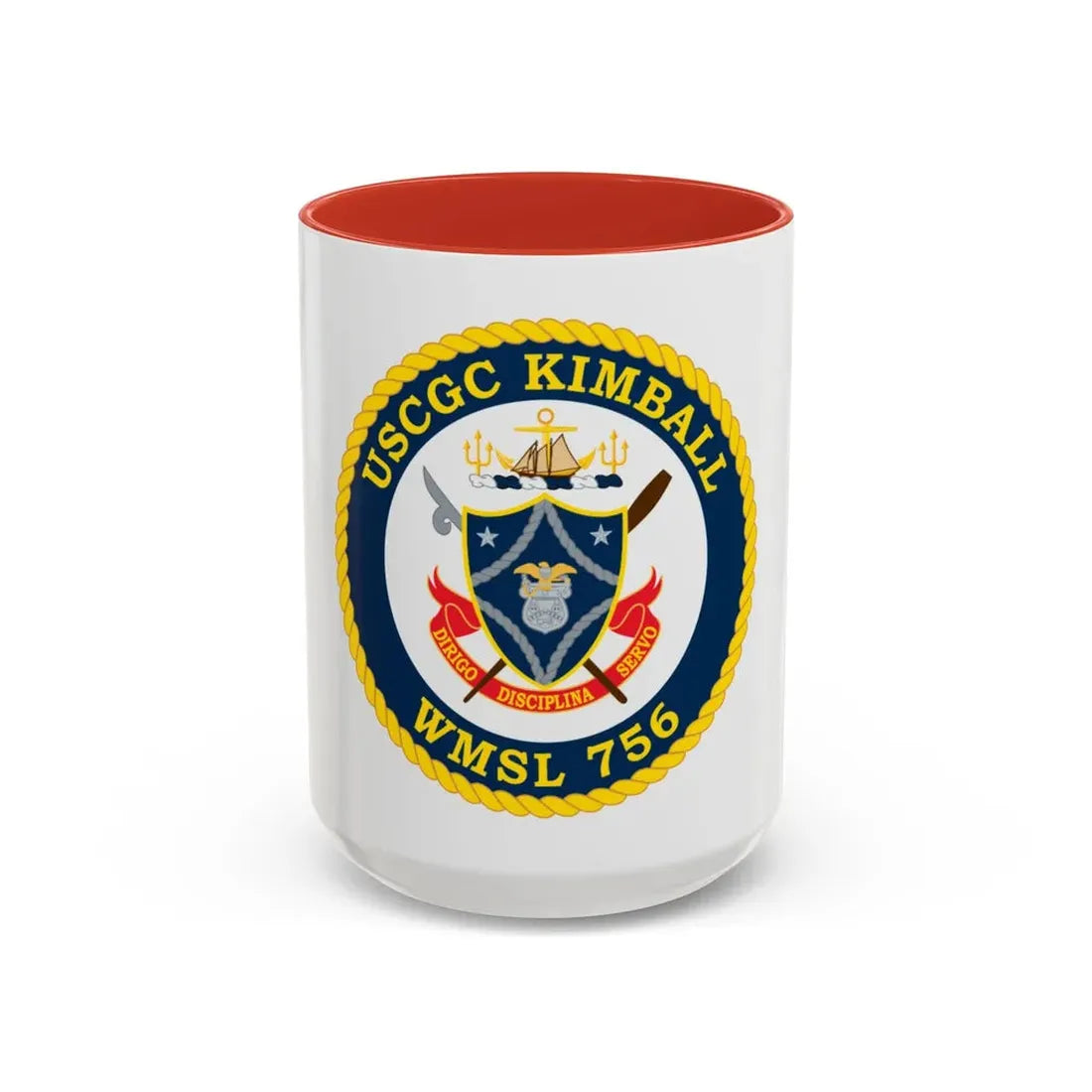 USCGC Kimball WMSL 756 (U.S. Coast Guard) Accent Coffee Mug 15oz Red - Go Mug Yourself