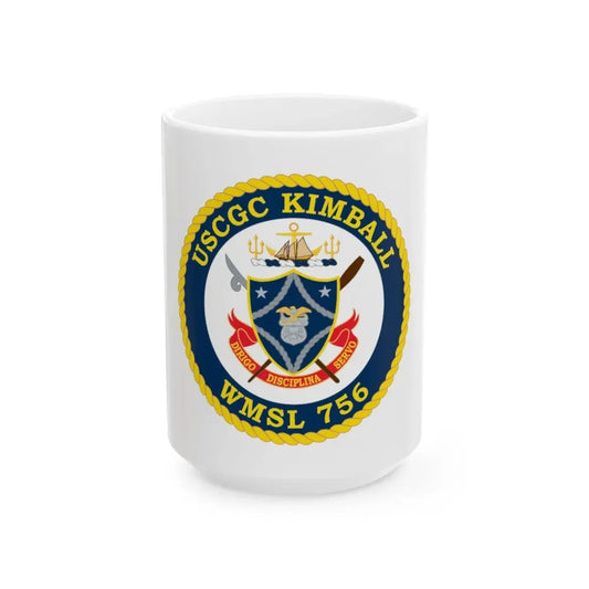 USCGC Kimball WMSL 756 (U.S. Coast Guard) White Coffee Mug 15oz - Go Mug Yourself
