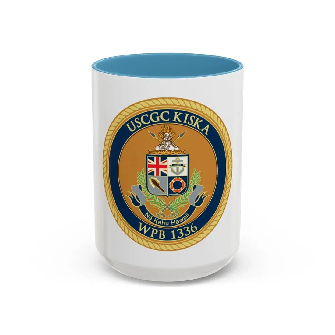 USCGC Kiska WPB 1336 (U.S. Coast Guard) Accent Coffee Mug 15oz Light Blue - Go Mug Yourself