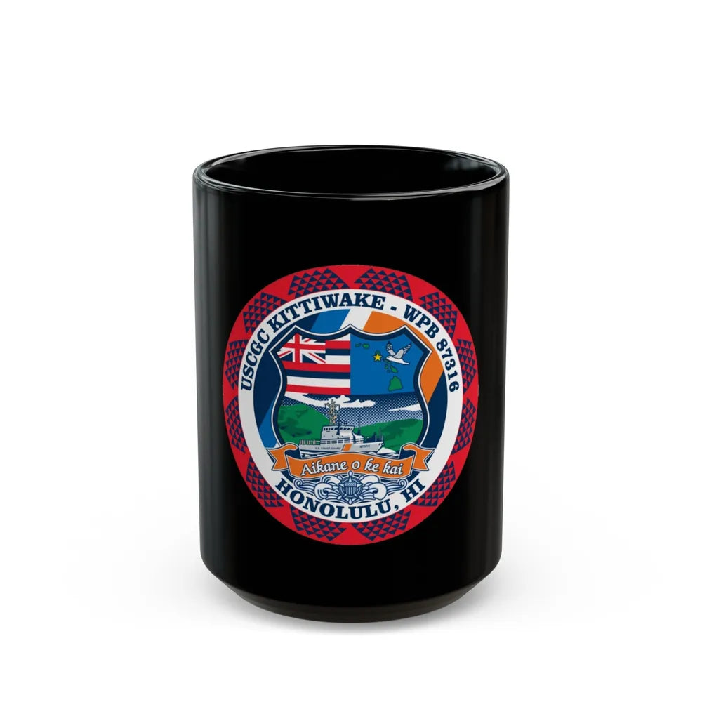 USCGC Kittiwake WPB 87316 (U.S. Coast Guard) Black Coffee Mug-15oz-Go Mug Yourself