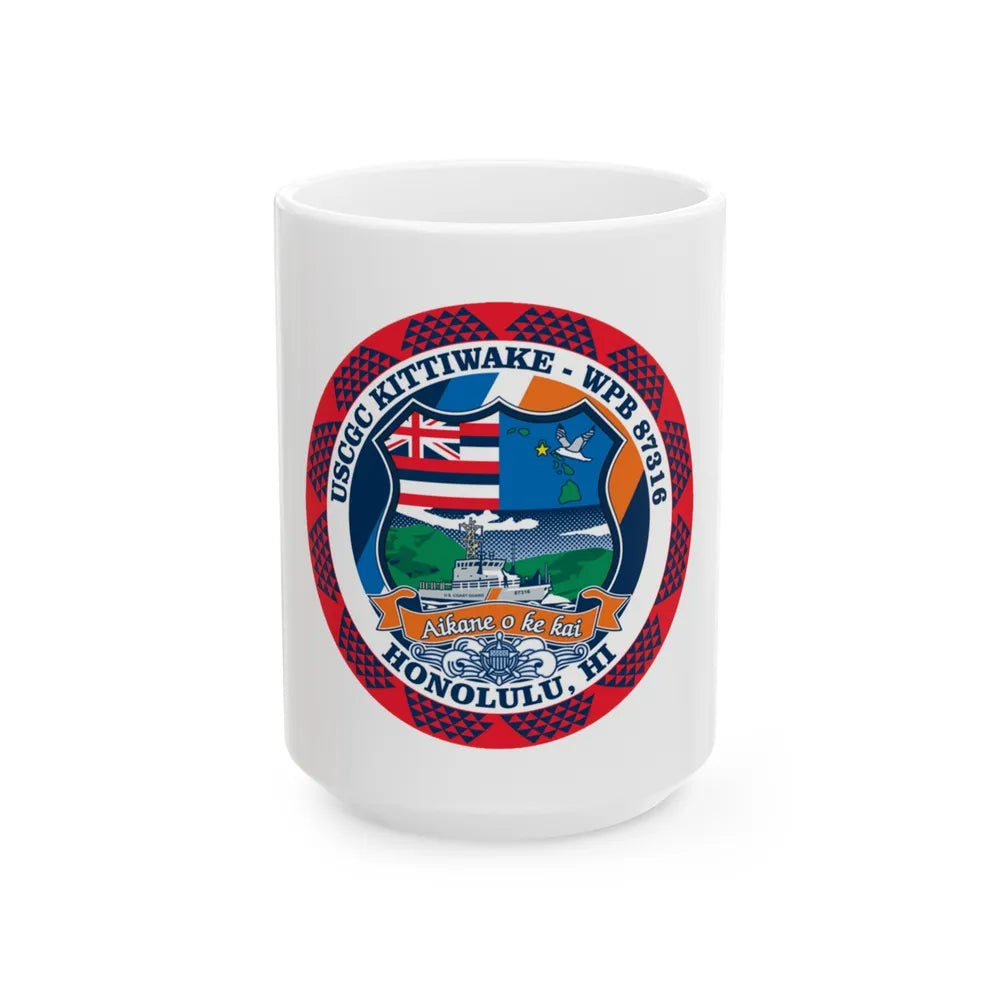 USCGC Kittiwake WPB 87316 (U.S. Coast Guard) White Coffee Mug-15oz-Go Mug Yourself