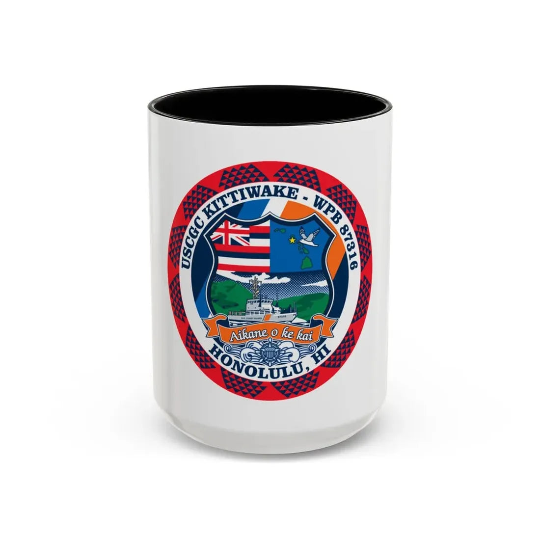 USCGC Kittiwake WPB 87316 (U.S. Coast Guard) Accent Coffee Mug 15oz Black - Go Mug Yourself