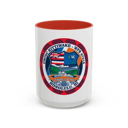 USCGC Kittiwake WPB 87316 (U.S. Coast Guard) Accent Coffee Mug 15oz Red - Go Mug Yourself