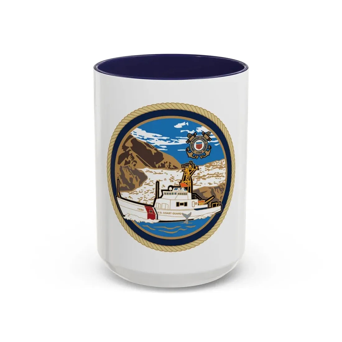USCGC Liberty Boat (U.S. Coast Guard) Accent Coffee Mug 15oz Navy - Go Mug Yourself