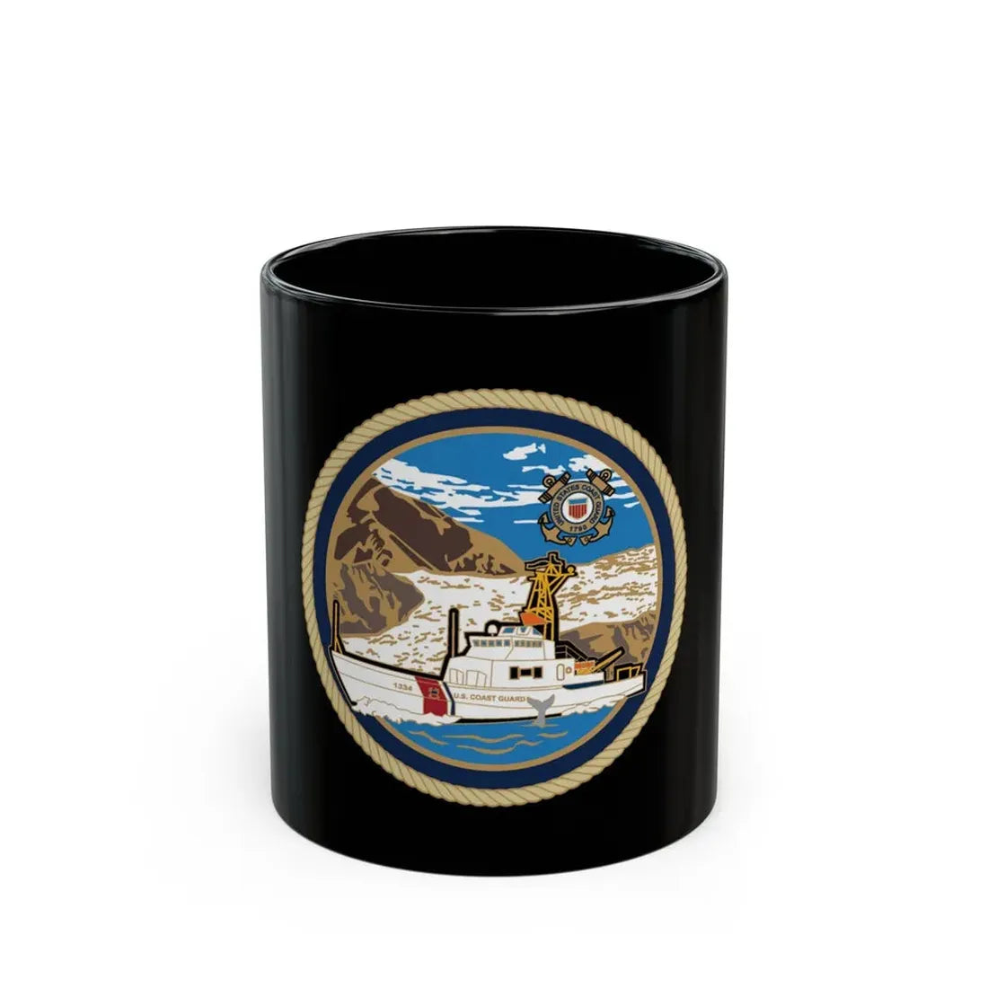 USCGC Liberty Boat (U.S. Coast Guard) Black Coffee Mug 11oz - Go Mug Yourself