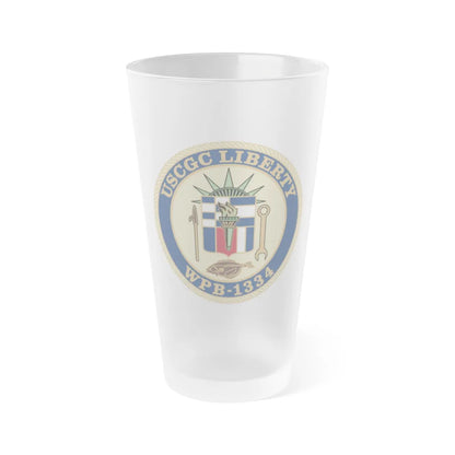 USCGC Liberty WPB 1334 (U.S. Coast Guard) Frosted Pint Glass 16oz-Go Mug Yourself